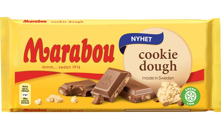En efterlängtad nyhet - Marabou mjölkchoklad med kakdeg!