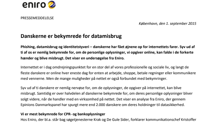 Danskerne er bekymrede for datamisbrug