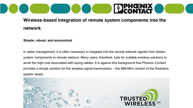 Wireless-based integration of remote system components into the network