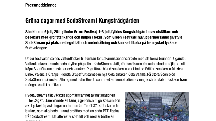 Gröna dagar med SodaStream i Kungsträdgården