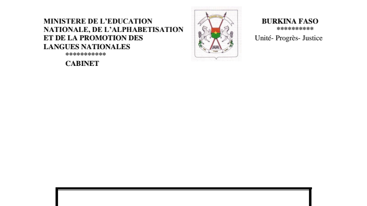 2019-004-SO Annex STRATEGIE DE SCOLARISATION DES ELEVES... BURKINA FASO 2019-2021