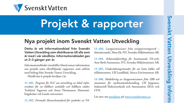 SVUs informationsblad Nr 2 augusti, 2011