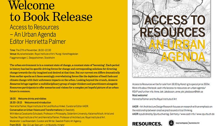 Release av boken "Access to Resources - An Urban Agenda"