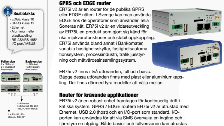 ER75i v2 EDGE router/GPRS router