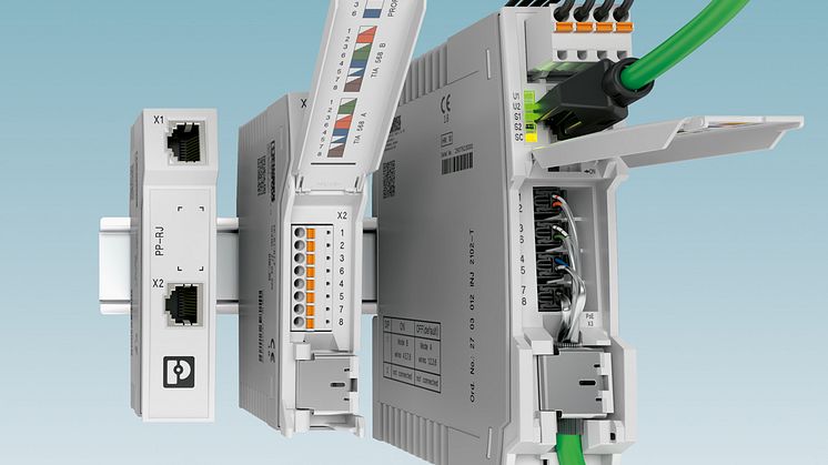 Ethernet-patchepaneler åpner for enkel og rask forbindelse mellom felt- og automatikkskapkabling. 