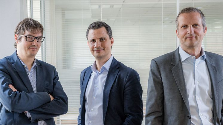 Marc-Philippe Botte und Michael Pollan, geschäftsführende Gesellschafter, und Serge Savasta, CEO von Omnes. Foto Omnes