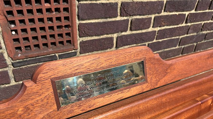 Plaque to Trever Tupper on bench