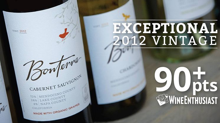 90 poäng till Bonterra Zinfandel 2012 i Wine Enthusiast