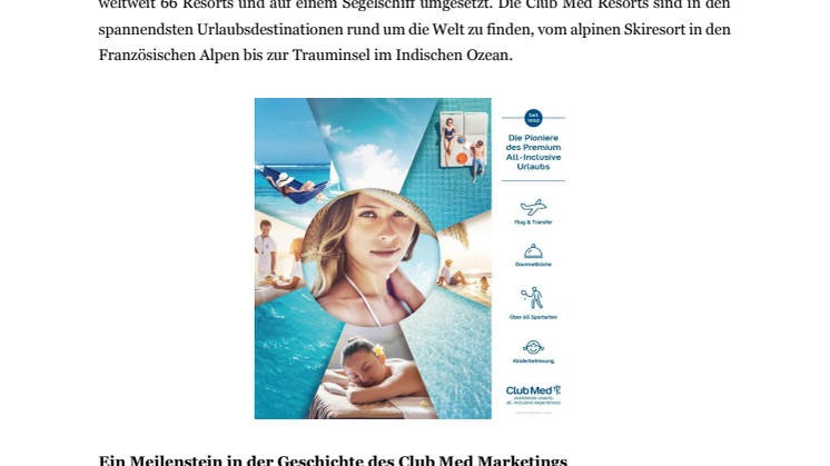 Club Med präsentiert neue Kampagne für 2017