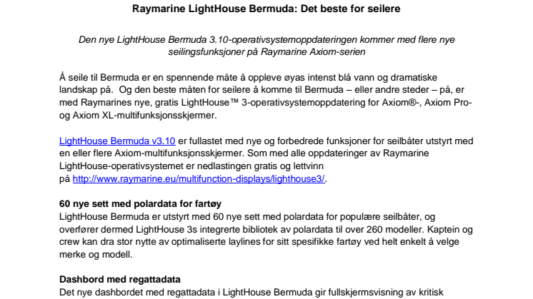 Raymarine LightHouse Bermuda: Det beste for seilere