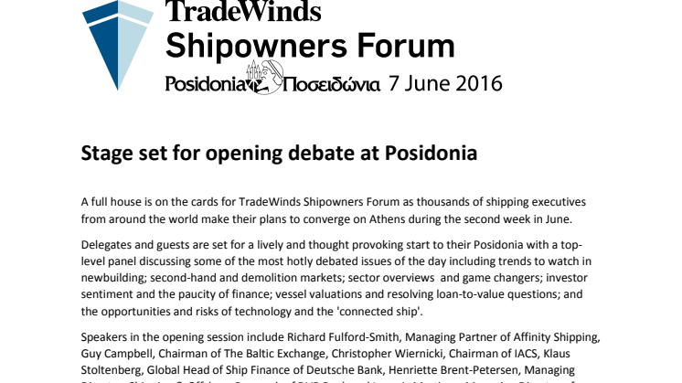 Stage set for opening debate at Posidonia