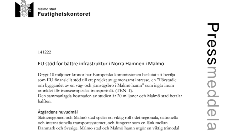 Bättre infrastruktur i Norra Hamnen i Malmö