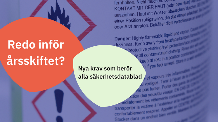 Alla säkerhetsdatablad påverkas vid årsskiftet