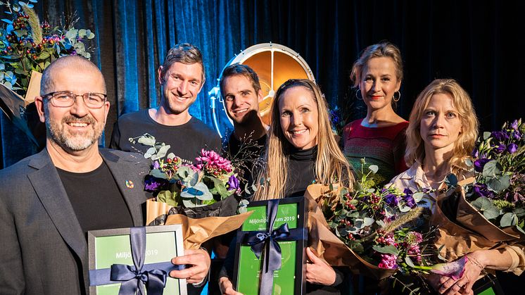 Glada prisvinnare i kategorin miljö. Foto: Peter Malmqvist.