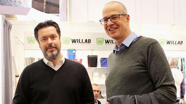 Niclas Arnelin, vd på Willab och Lars Niska, Fenciflex på Lantbruksmässan Elmia i Jönköping