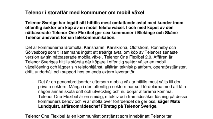 Telenor i storaffär med kommuner om mobil växel