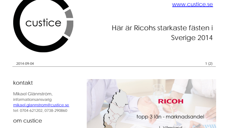 Här är Ricohs starkaste fästen i Sverige 2014