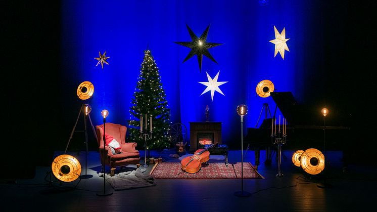 Camerata Nordica har skapat en julstudio på Forum i Oskarshamn. Foto Urban Wedin.