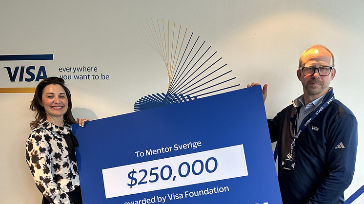 Visa Foundation donerar över 2,6 miljoner till stiftelsen Mentor Sverige för att hjälpa utsatta ungdomar genom mentorskap 