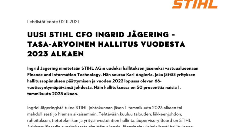 UUSI STIHL CFO INGRID JÄGERING – TASA-ARVOINEN HALLITUS VUODESTA 2023 ALKAEN .pdf