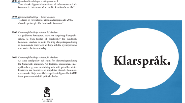 Folder om klarspråk i Sundsvalls kommun