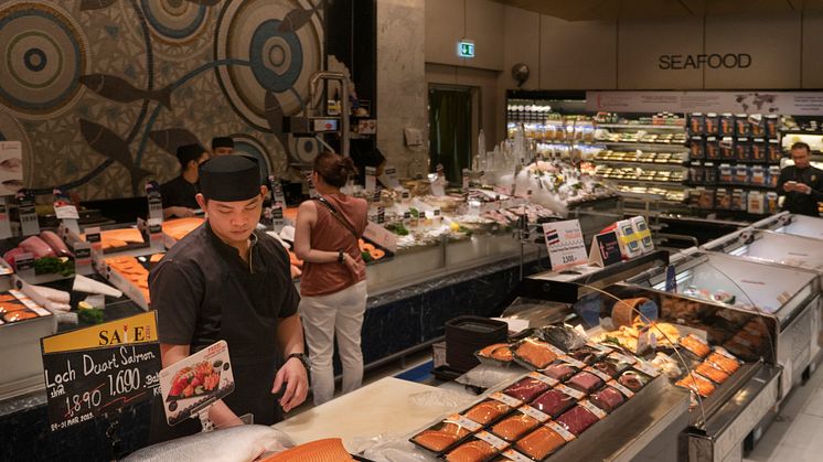 Norsk laks har blitt et vanlig syn i butikkene i mange sørøstasiatiske land. FOTO Thomas Engström/Sjømatrådet