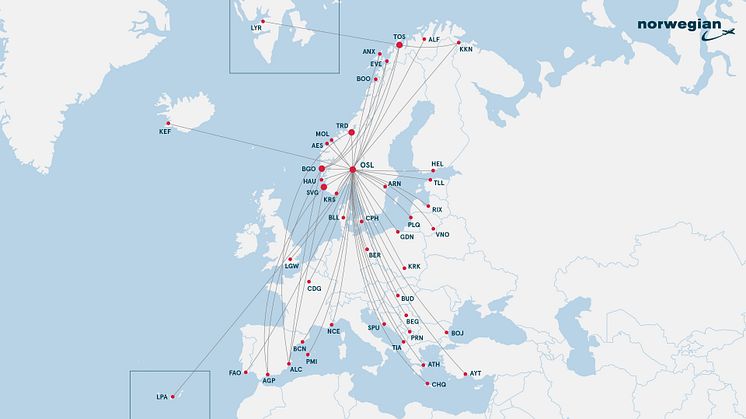 I sommer kan du reise med Norwegian til populære destinasjoner i Norge og Europa.