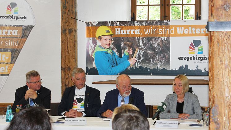 Pressekonferenz nach der Ernennung der Montanregion Erzgebirge/Krušnohoří zum UNESCO-Welterbe 