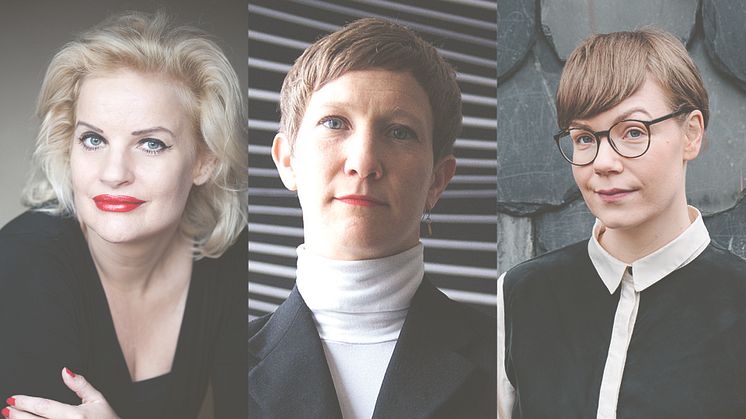 Christine Falkenland (fotograf Kristin Lidell), Jenny Högström (fotograf Annika von Hausswolff), Klara Persson (Nordstedts)