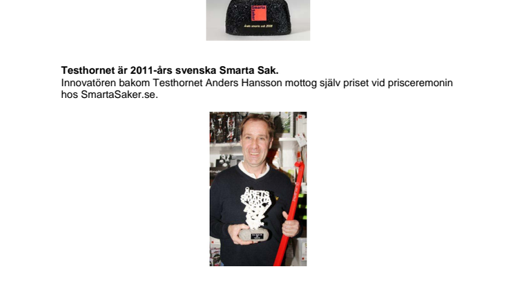 Testhornet är Årets Smarta Sak 2011!