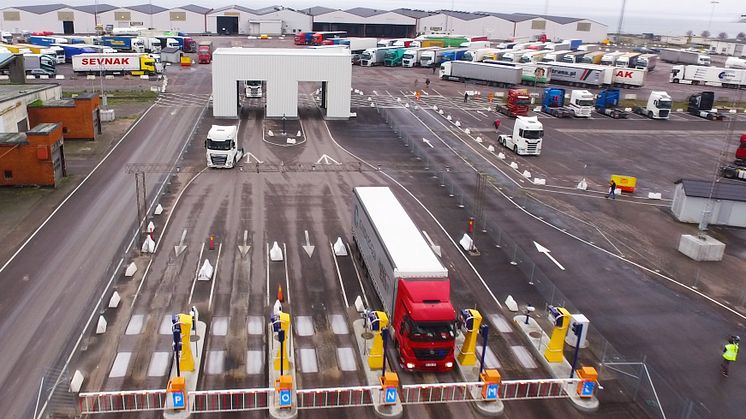 Automatiserat inpasseringssystem för lastbilar i Trelleborgs Hamn