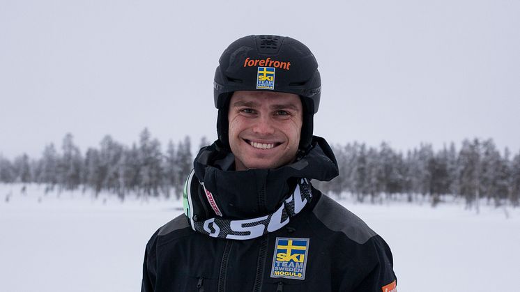 För tredje gången i karriären tog sig Felix till superfinal. Foto: Erik Danielsson, Ski Team Sweden Moguls