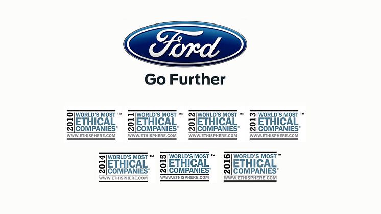 Ford på Ethisphere Institutes liste over mest etiske virksomheder for 7. år i træk