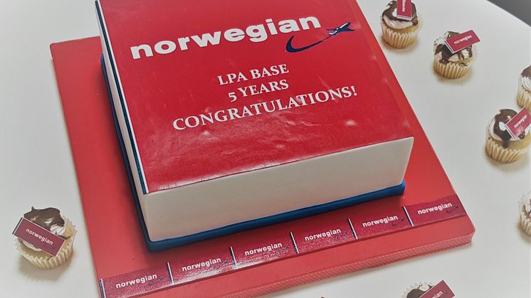 Norwegian celebra el quinto aniversario en su base de Gran Canaria y aumenta su capacidad en un 13% esta temporada de invierno