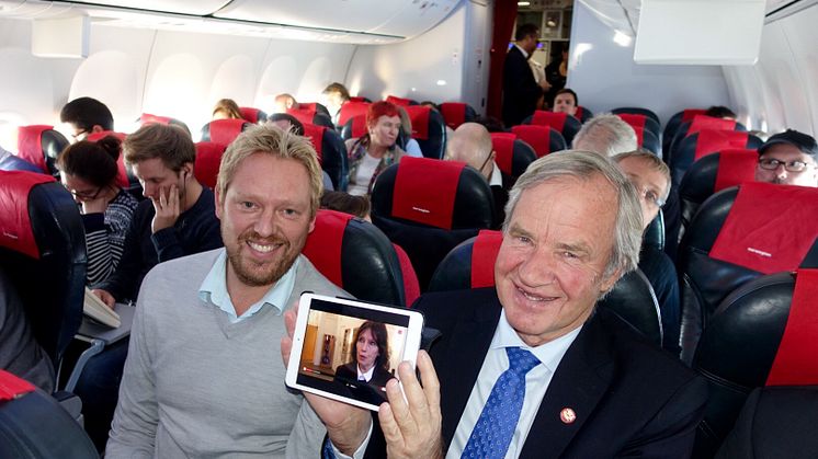 Norwegian först i Europa med live TV i luften 