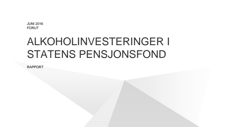 COWI-rapport: Alkoholinvesteringer i statens pensjonsfond