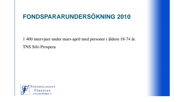 Fondspararundersökning 2010 - urval pension