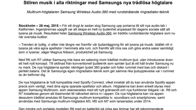 Stilren musik i alla riktningar med Samsungs nya trådlösa högtalare 