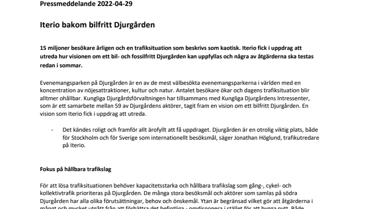 Pressmeddelande Iterio bakom bilfritt Djurgården.pdf