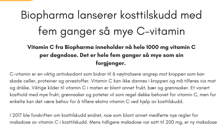 Nyhet! Biopharma Vitamin B med ølgjær 