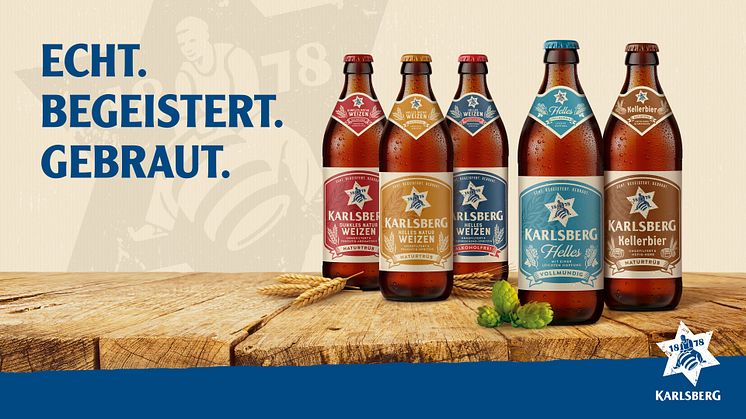 Das Karlsberg Spezialitäten-Portfolio präsentiert sich ab sofort im neuen Design in der beliebten Euro-Flasche. Foto: Karlsberg