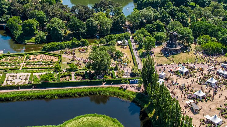 Drönarbild från Malmö Garden Show 2018.