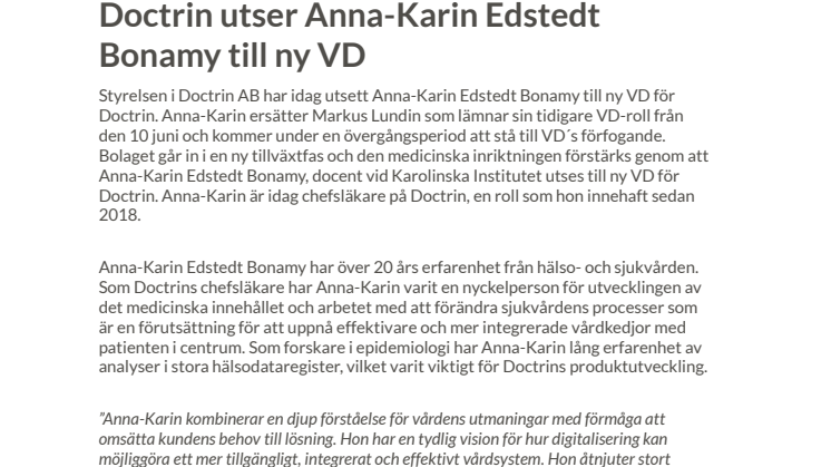 Doctrin utser Anna-Karin Edstedt Bonamy till ny VD.pdf