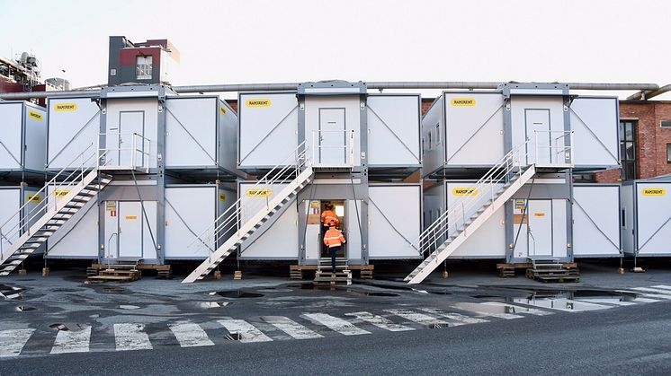 RamiFlex, Ramirents mobila personalbodar, vid Domsjö Fabriker i Örnsköldsvik