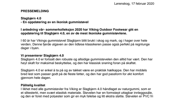 Viking Slagbjørn 4.0 - en oppdatering av en ikonisk gummistøvel