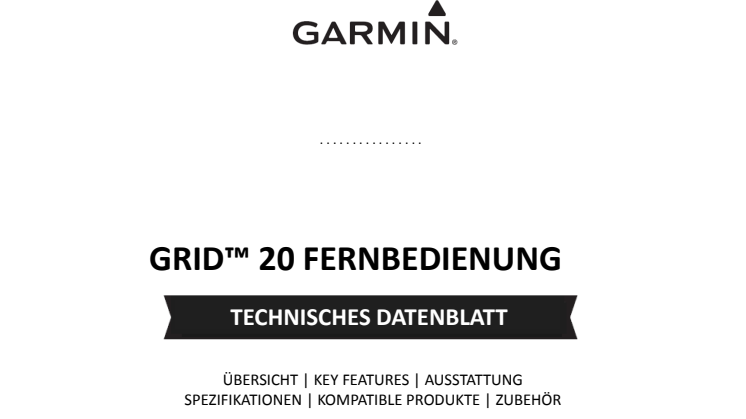 Datenblatt Garmin Grid20 Fernbedienung