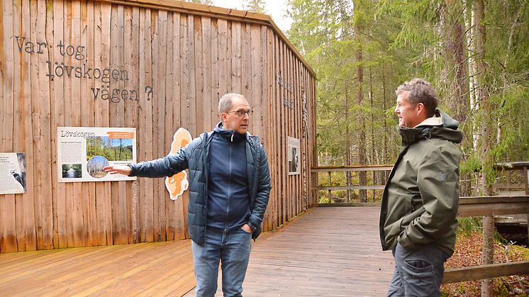 Ett av många företagsbesök som ingår i den årliga granskningsproccessen för bibehållen certifiering. Här Jens Larsson, VD på Vildmarksparken Järvzoo i samtal med Daniel Frey, Auditor in Sustainable Development för granskningsorganet EarthCheck. 