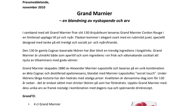 Grand Marnier – en blandning av nyskapande och arv