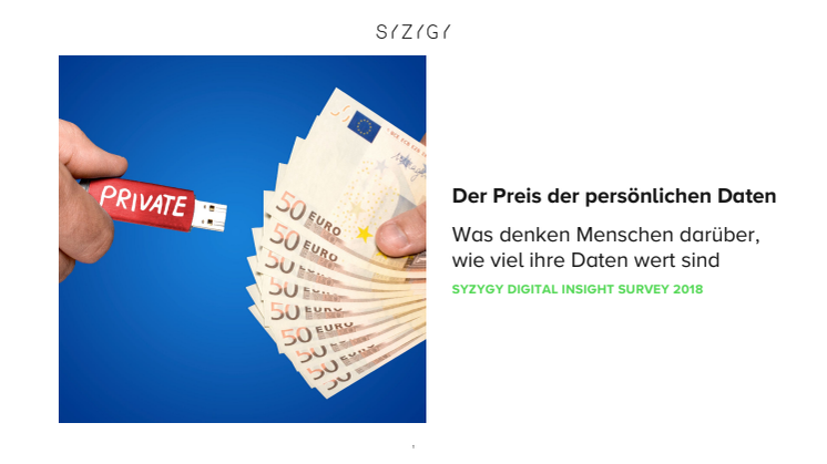 Repräsentative SYZYGY Umfrage: Zwei von drei Deutschen würden für keinen Preis ihre Daten an Unternehmen verkaufen - nicht mal an ihre Lieblingsmarke