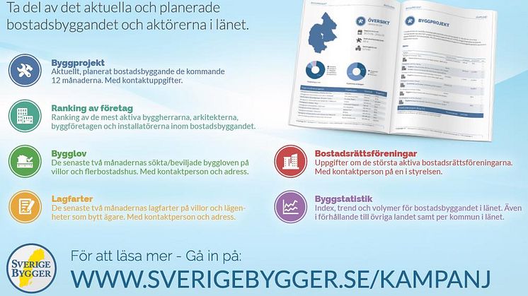 Färska rapporter om bostadsbyggandet länsvis - de kommande projekten, ranking av aktörerna, byggstatistiken med mera.